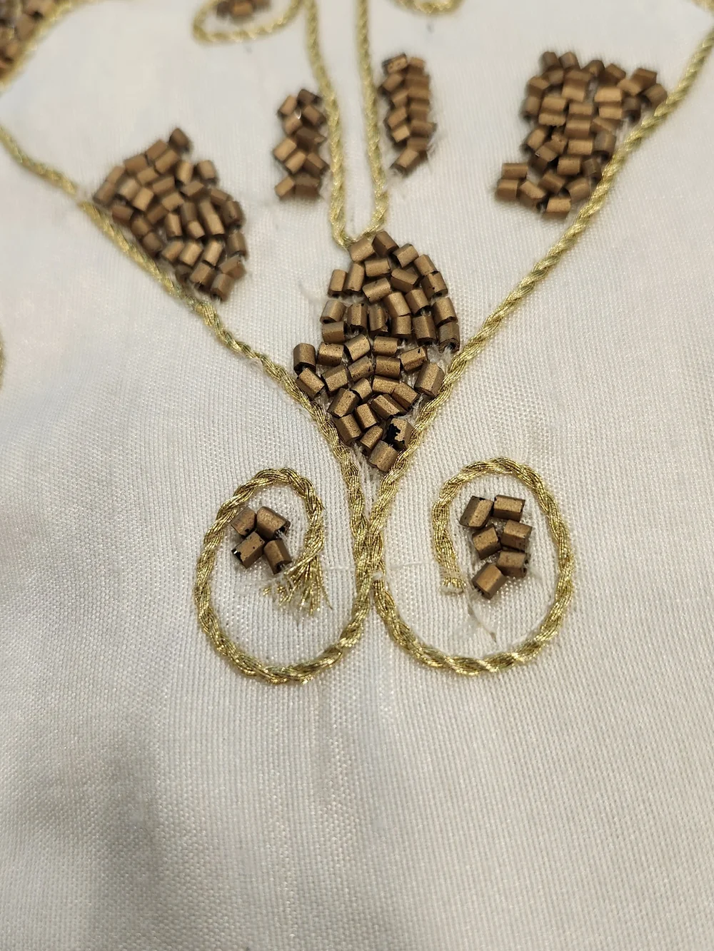 Pier 1 Beaded Pillows With Gold Thread